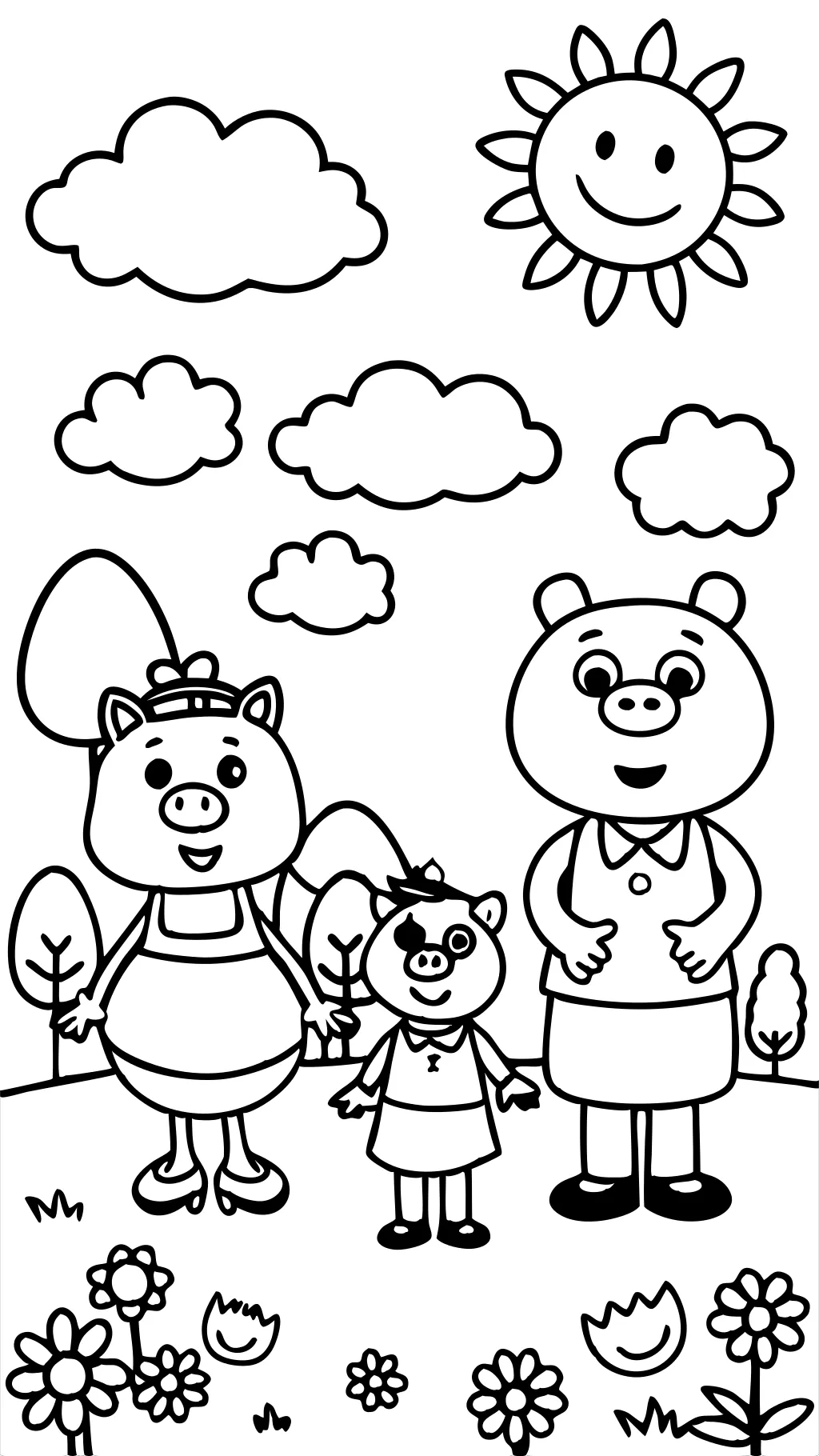 páginas para colorear de la familia Peppa Pig Pig